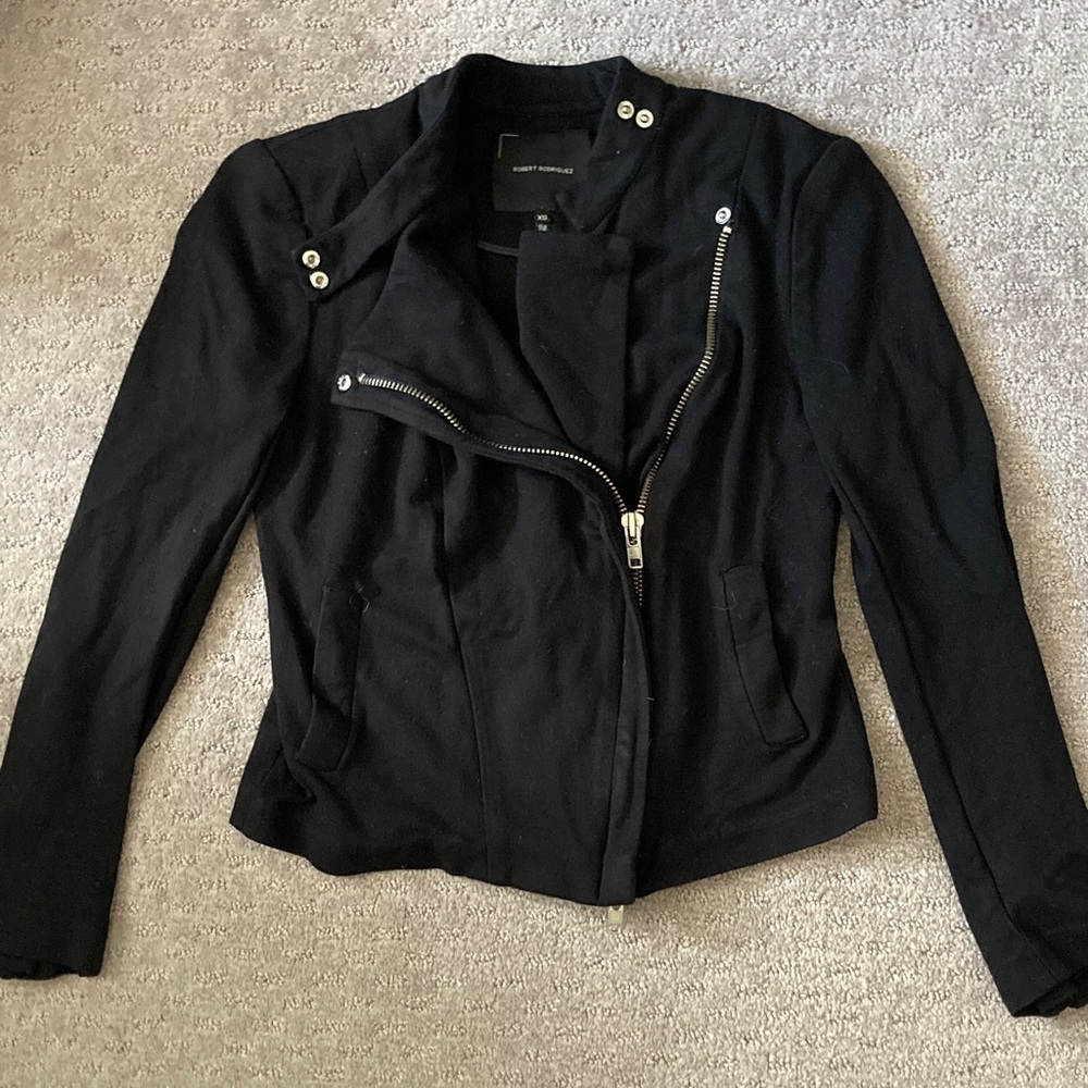 Robert Rodriguez black Mika moto jacket, XS.